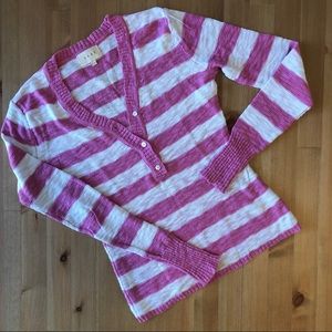Shae Pink & White Striped Sweater